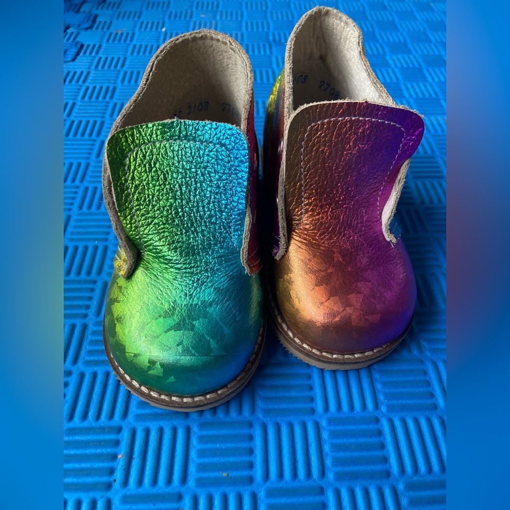 MON Petit hardsole leather toddler shoes PRISM pattern - Picture 5 of 7